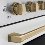 ZLINE 30 in. Induction Range 4.2 cu. ft. Electric Convection Oven 4 Elements Satin Stainless Steel White Matte Door Champagne Bronze Accents (SINRSZ-WM-30-CB)