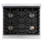 ZLINE 30" Paramount Gas Rangetop with 4 Burner DuoPro™ Cooktop in Satin Stainless Steel, PSRTS-30