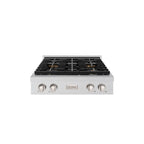 ZLINE 30" Paramount Gas Rangetop with 4 Burner DuoPro™ Cooktop in Satin Stainless Steel, PSRTS-30