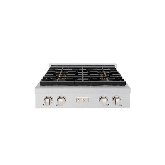 ZLINE 30" Paramount Gas Rangetop with 4 Burner DuoPro™ Cooktop in Satin Stainless Steel, PSRTS-30