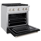 ZLINE Paramount 30 in. Gas Range with Convection Oven, 4.2 cu. ft., Stainless Steel with Black Matte Door (SGR-BLM-30)