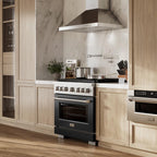 ZLINE Paramount 36 in. Gas Range with 6 Burners, 5.2 cu. ft. Convection Oven, Stainless Steel with Matte Black Door (SGR-BLM-36)