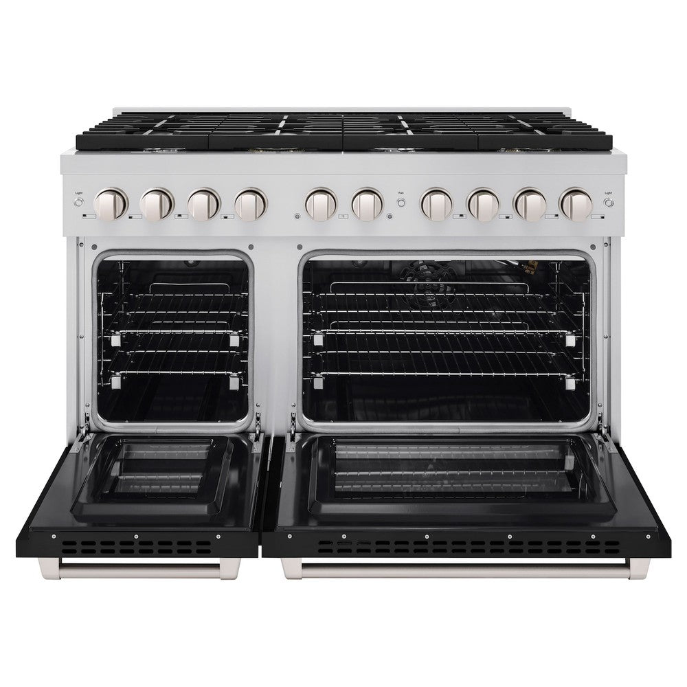 ZLINE Paramount 48 in. 6.7 cu. ft. Gas Range with Convection Oven, Stainless Steel with White Matte Doors (SGR-BLM-48)