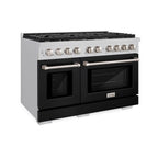 ZLINE Paramount 48 in. 6.7 cu. ft. Gas Range with Convection Oven, Stainless Steel with White Matte Doors (SGR-BLM-48)