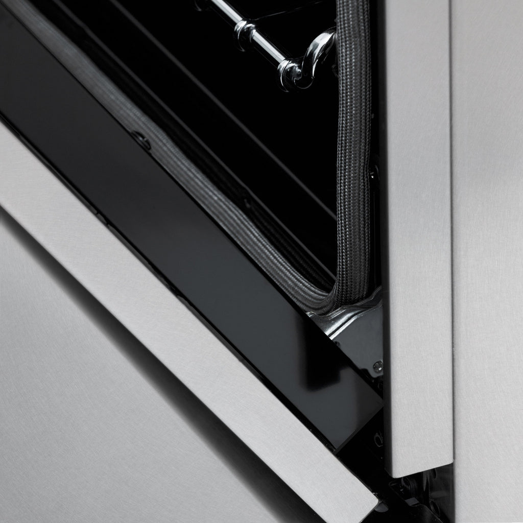 ZLINE Autograph 36 in. 4.6 cu. ft. Legacy Dual Fuel Range with 6 Gas Burners and Electric Convection Oven in Satin Stainless Steel with Polished Gold Accents (RASZ-SN-36-G)
