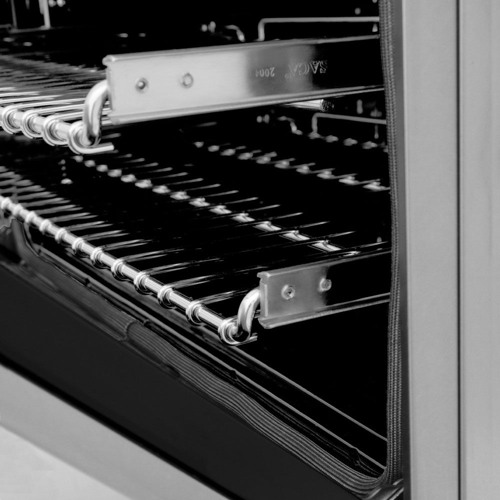 ZLINE Autograph Edition 60-Inch Dual Fuel Range with 7.4 cu. ft. Electric Convection Oven, Stainless Steel with Black Matte Accents (Model RAZ-60-MB)