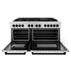 ZLINE Autograph Edition 60-Inch Dual Fuel Range with 7.4 cu. ft. Electric Convection Oven, Stainless Steel with Black Matte Accents (Model RAZ-60-MB)