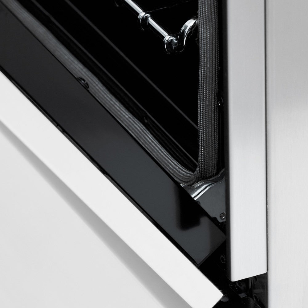 ZLINE Autograph 36 in. 4.6 cu. ft. Dual Fuel Range in Stainless Steel with White Matte Door and Matte Black Accents (RAZ-WM-36-MB)