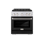 ZLINE 30 in. Dual Fuel Range 4.2 cu. ft. with 4 Burner DuoPro™ Cooktop, Electric Convection Oven & Black Matte Door (PSDR-BLM-30)