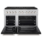 ZLINE 48 in. Dual Fuel Range with 8 Burner DuoPro™ Cooktop and Double Electric Convection Ovens, 6.7 cu. ft., Black Matte Doors (PSDR-BLM-48)