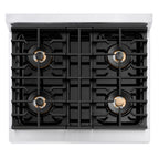 ZLINE 30 in. Dual Fuel Range – 4.2 cu. ft. Capacity – 4 Burner DuoPro™ Cooktop, Electric Convection Oven, White Matte Door (PSDR-WM-30)