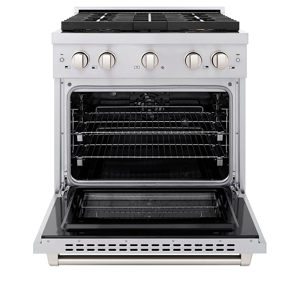 ZLINE 30 in. Dual Fuel Range 4.2 cu. ft. with 4 Burner DuoPro™ Cooktop & Electric Convection Oven, Stainless Steel (PSDR30)