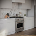 ZLINE 30 in. Dual Fuel Range 4.2 cu. ft. with 4 Burner DuoPro™ Cooktop & Electric Convection Oven, Stainless Steel (PSDR30)