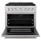 ZLINE 36 in. Dual Fuel Range 5.2 cu. ft. with 6 Burner DuoPro™ Cooktop and Electric Convection Oven – Stainless Steel (PSDR36)