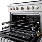 ZLINE 36 in. Dual Fuel Range 5.2 cu. ft. with 6 Burner DuoPro™ Cooktop and Electric Convection Oven – Stainless Steel (PSDR36)