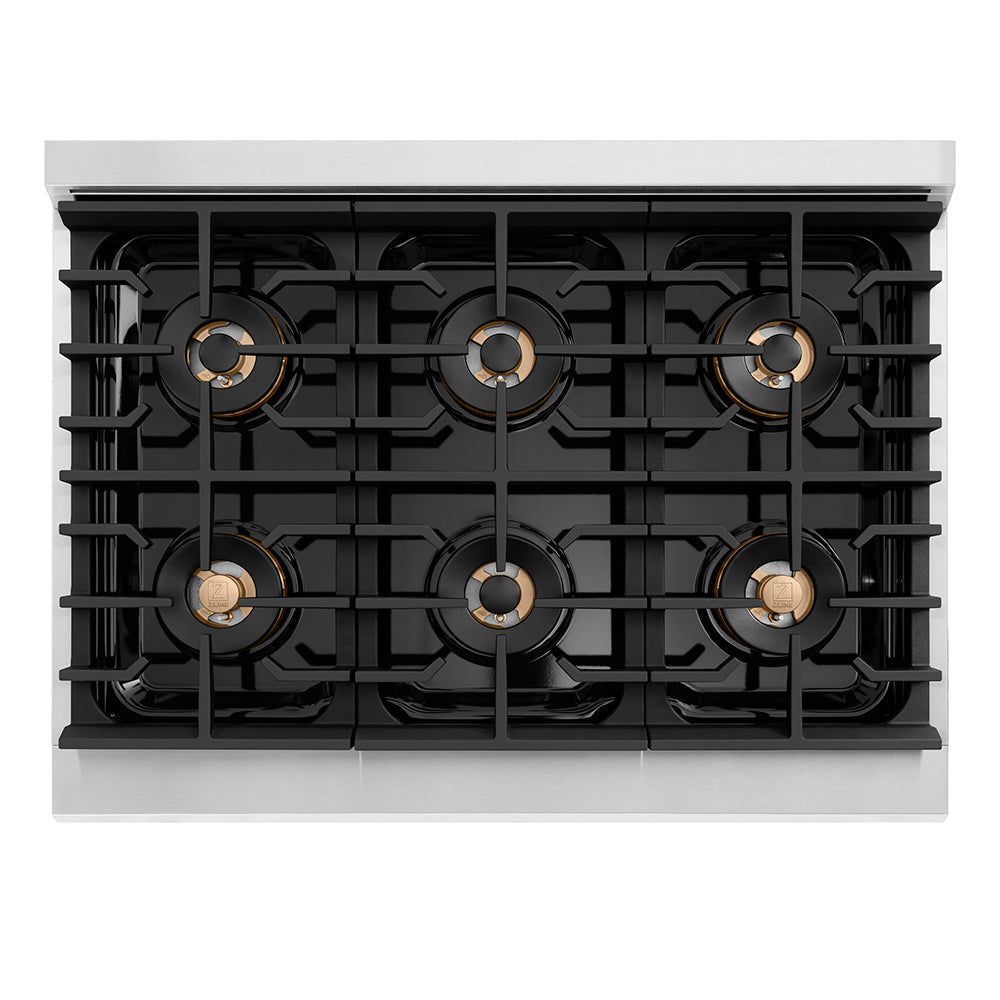 ZLINE 36 in. Dual Fuel Range 5.2 cu. ft. with 6 Burner DuoPro™ Cooktop and Electric Convection Oven – Stainless Steel (PSDR36)