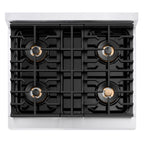 ZLINE 30 in. Dual Fuel Range 4.2 cu. ft. 4 Burner DuoPro™ Cooktop Electric Convection Oven Stainless Steel Champagne Bronze Accents (PSDRZ-30-CB)