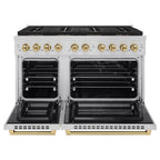 ZLINE 48 in. Dual Fuel Range 6.7 cu. ft. 8 Burner DuoPro™ Cooktop Dual Ovens Stainless Steel Champagne Bronze Accents (PSDRZ-48-CB)