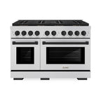 ZLINE 48 in. Dual Fuel Range 6.7 cu. ft. with 8 Burner DuoPro™ Cooktop, Dual Ovens, Stainless Steel with Matte Black Accents (PSDRZ-48-MB)