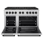 ZLINE 48 in. Dual Fuel Range 6.7 cu. ft. with 8 Burner DuoPro™ Cooktop, Dual Ovens, Stainless Steel with Matte Black Accents (PSDRZ-48-MB)