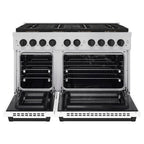 ZLINE 48 in. Autograph Paramount Dual Fuel Range – 6.7 cu. ft. Capacity, 8 Burner DuoPro™ Cooktop, Dual Ovens, White Matte Doors, Matte Black Accents (PSDRZ-WM-48-MB)