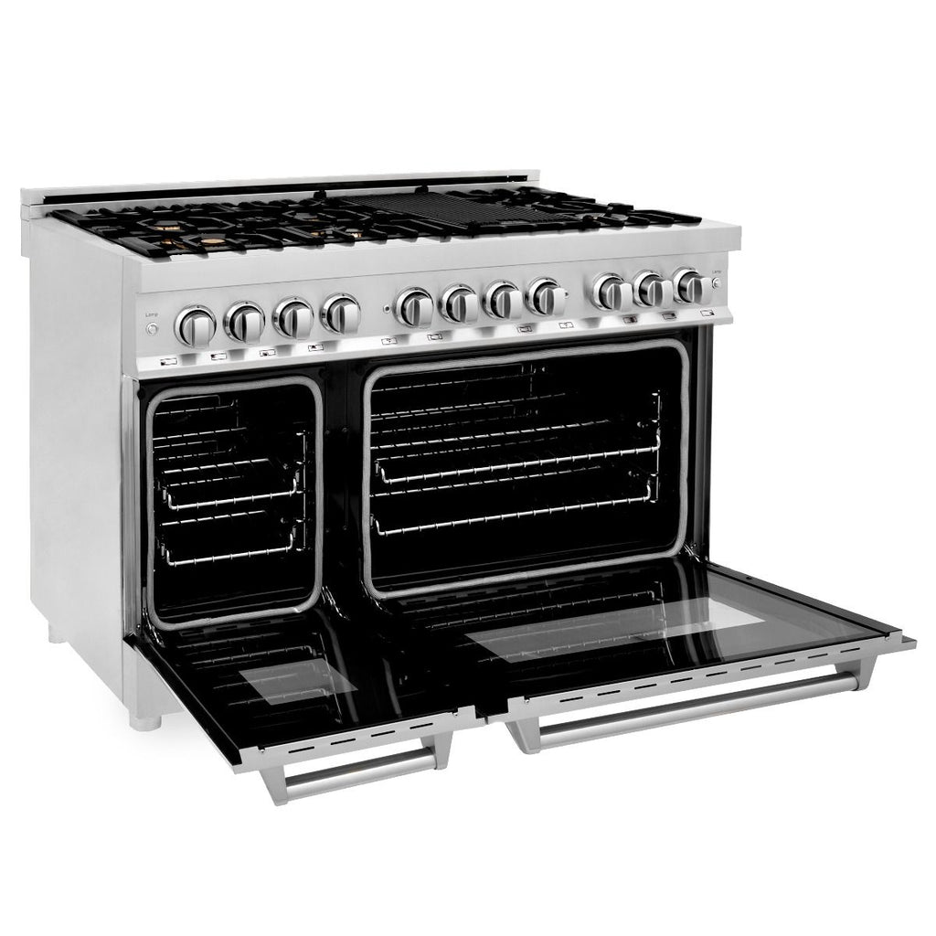 ZLINE 48-Inch Professional Gas Range with Electric Oven, Stainless Steel, Brass Burners (RA-BR-48)