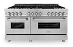 ZLINE 60 in. Professional Gas Range with Brass Burners and 7.6 cu. ft. Electric Oven in Stainless Steel (RA-BR-60)