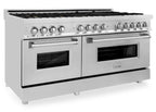 ZLINE 60 in. Professional Gas Range with Brass Burners and 7.6 cu. ft. Electric Oven in Stainless Steel (RA-BR-60)