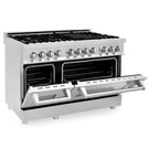 ZLINE 48-Inch Professional Dual Fuel Range with Gas Cooktop and Electric Convection Oven in Stainless Steel (RA48)