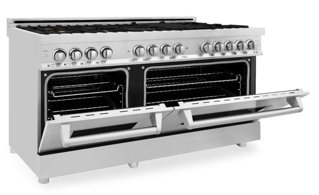 ZLINE 60 in. Professional Gas Range with Brass Burners and 7.6 cu. ft. Electric Oven in Stainless Steel (RA-BR-60)