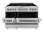 ZLINE Legacy 48-Inch Dual Fuel Range with 7 Gas Burners and Double Electric Ovens, Satin Stainless Steel (RAS-SN-48)