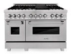 ZLINE Legacy 48-Inch Dual Fuel Range with 7 Gas Burners and Double Electric Ovens, Satin Stainless Steel (RAS-SN-48)
