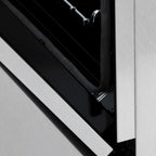 ZLINE Legacy 30 in. 4.0 cu. ft. Dual Fuel Range with 4 Brass Burners, Gas Cooktop and Electric Convection Oven, Satin Stainless Steel (RAS-SN-BR-30)