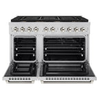 ZLINE 48 in. Dual Fuel Range Double Oven 6.7 cu. ft. 8 Burner Gas Cooktop Stainless Steel Polished Nickel Helix Handles (SDRZ-48-KPN)