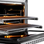 ZLINE 36 in. Dual Fuel Range 5.2 cu. ft. 6 Burner DuoPro™ Cooktop Electric Convection Oven Stainless Steel Polished Gold Accents (PSDRZ-36-KG)