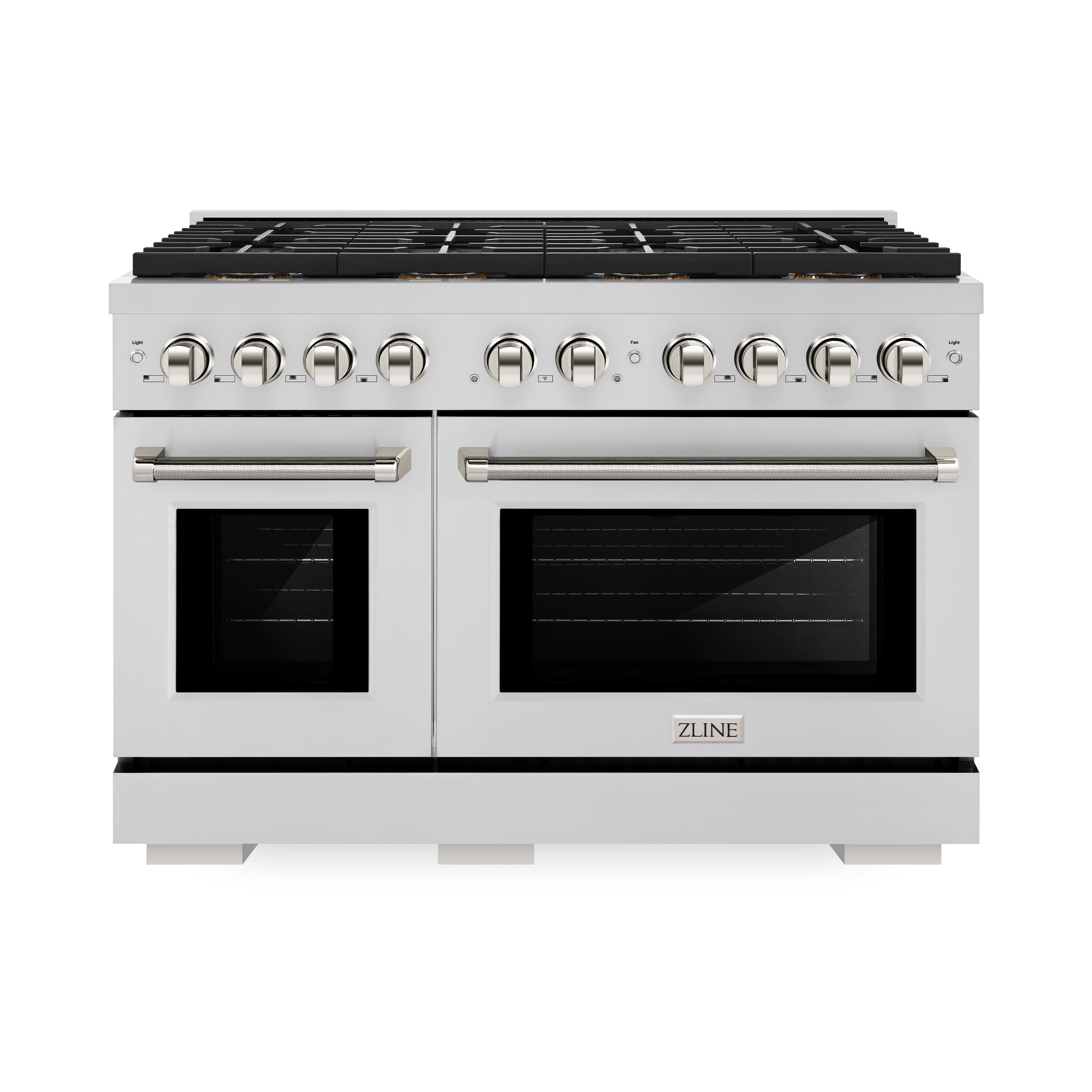 ZLINE 48 in. Dual Fuel Range 6.7 cu. ft. 8 Burner DuoPro Cooktop Dual Ovens Stainless Steel Polished Nickel Handles (PSDRZ-48-KPN)