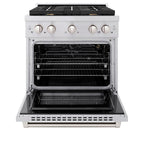 ZLINE Paramount 30 in. Dual Fuel Range with 4 Brass Burners and 4.2 cu. ft. Electric Convection Oven in Stainless Steel, Model SDR-BR-30