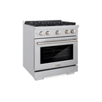 ZLINE Paramount 30 in. Dual Fuel Range with 4 Brass Burners and 4.2 cu. ft. Electric Convection Oven in Stainless Steel, Model SDR-BR-30