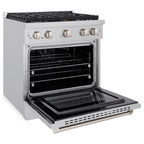 ZLINE Paramount 30 in. Dual Fuel Range with 4 Brass Burners and 4.2 cu. ft. Electric Convection Oven in Stainless Steel, Model SDR-BR-30