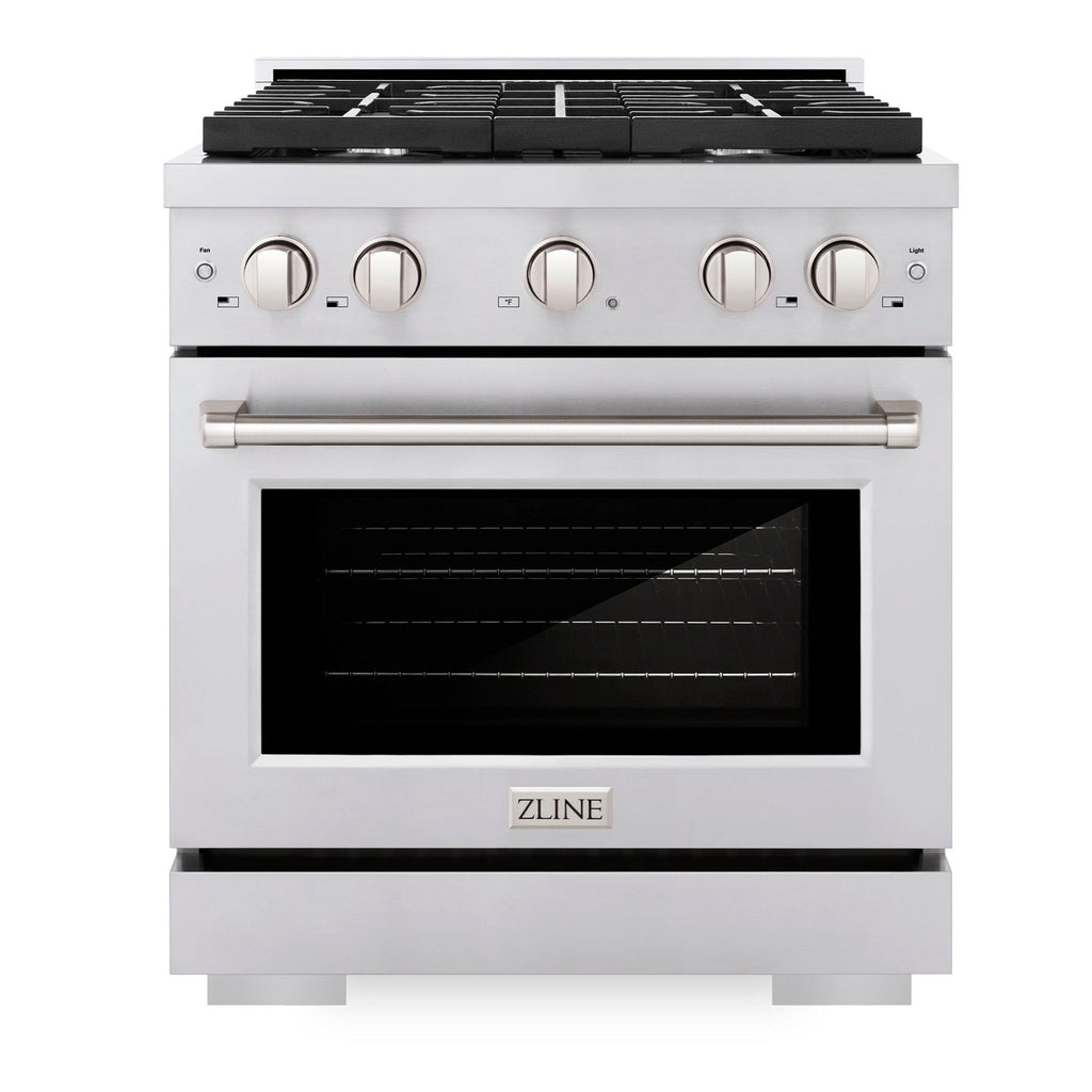 ZLINE 30-Inch Paramount Dual Fuel Range with 4 Gas Burners and 4.2 cu. ft. Electric Convection Oven, Stainless Steel, MODEL SDR30