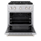 ZLINE 30-Inch Paramount Dual Fuel Range with 4 Gas Burners and 4.2 cu. ft. Electric Convection Oven, Stainless Steel, MODEL SDR30