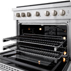 ZLINE Paramount 36 in. Dual Fuel Range, 5.2 cu. ft. Electric Convection Oven, 6 Gas Burners, Stainless Steel (SDR36)