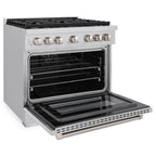 ZLINE Paramount 36 in. Dual Fuel Range, 5.2 cu. ft. Electric Convection Oven, 6 Gas Burners, Stainless Steel (SDR36)
