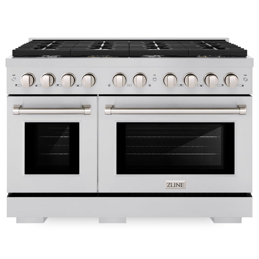 ZLINE 48 in. 6.7 cu. ft. Paramount Double Oven Dual Fuel Range with 8 Gas Burners, Stainless Steel (SDR48)