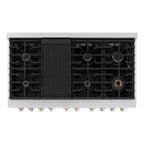 ZLINE 48-Inch Paramount Dual Fuel Range, Double Oven, 8 Gas Burners, 6.7 cu. ft., Satin Stainless Steel (SDRS-48)