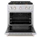 ZLINE Paramount 30 in. Gas Range with Convection Oven and 4 Brass Burners in Stainless Steel (SGR-BR-30)