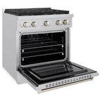 ZLINE Paramount 30 in. Gas Range with Convection Oven and 4 Brass Burners in Stainless Steel (SGR-BR-30)
