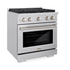 ZLINE Paramount 30 in. Gas Range with Convection Oven and 4 Brass Burners in Stainless Steel (SGR-BR-30)
