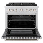ZLINE Paramount 36 Inch Gas Range with Convection Oven and 6 Brass Burners, Stainless Steel (SGR-BR-36)