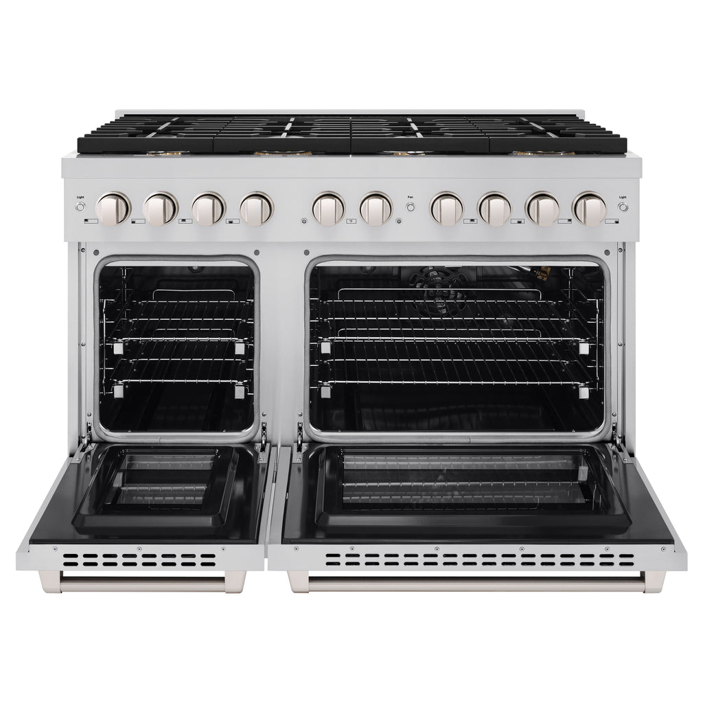ZLINE Paramount 48 in. Gas Range with Convection Oven, 8 Brass Burners, 6.7 cu. ft. Capacity, Stainless Steel (SGR-BR-48)